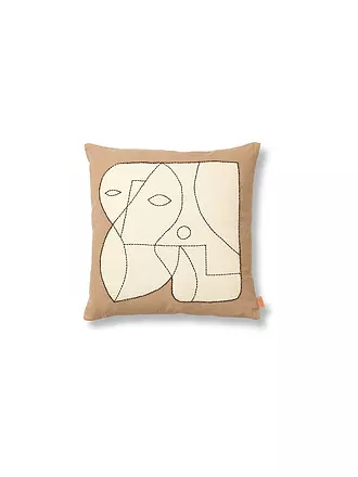 FERM LIVING | Kissen FIGURE CUSHION 50x50 Taupe White | 